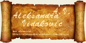 Aleksandra Vidaković vizit kartica